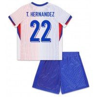 Camiseta Francia Theo Hernandez #22 Segunda Equipación Replica Eurocopa 2024 para niños mangas cortas (+ Pantalones cortos)